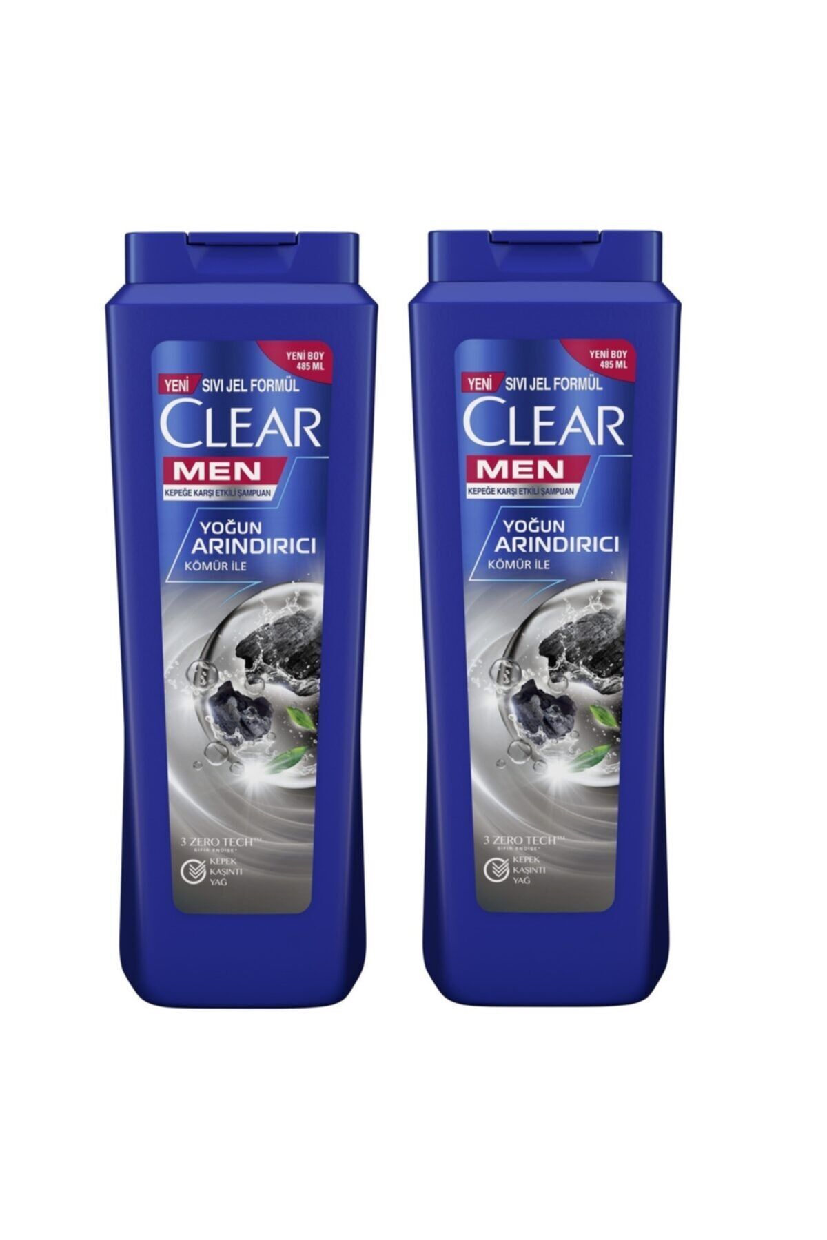 Clear Men Kepeğe Karşı Etkili Şampuan Yoğun Arındırıcı Kömür İle 485 ML x 2