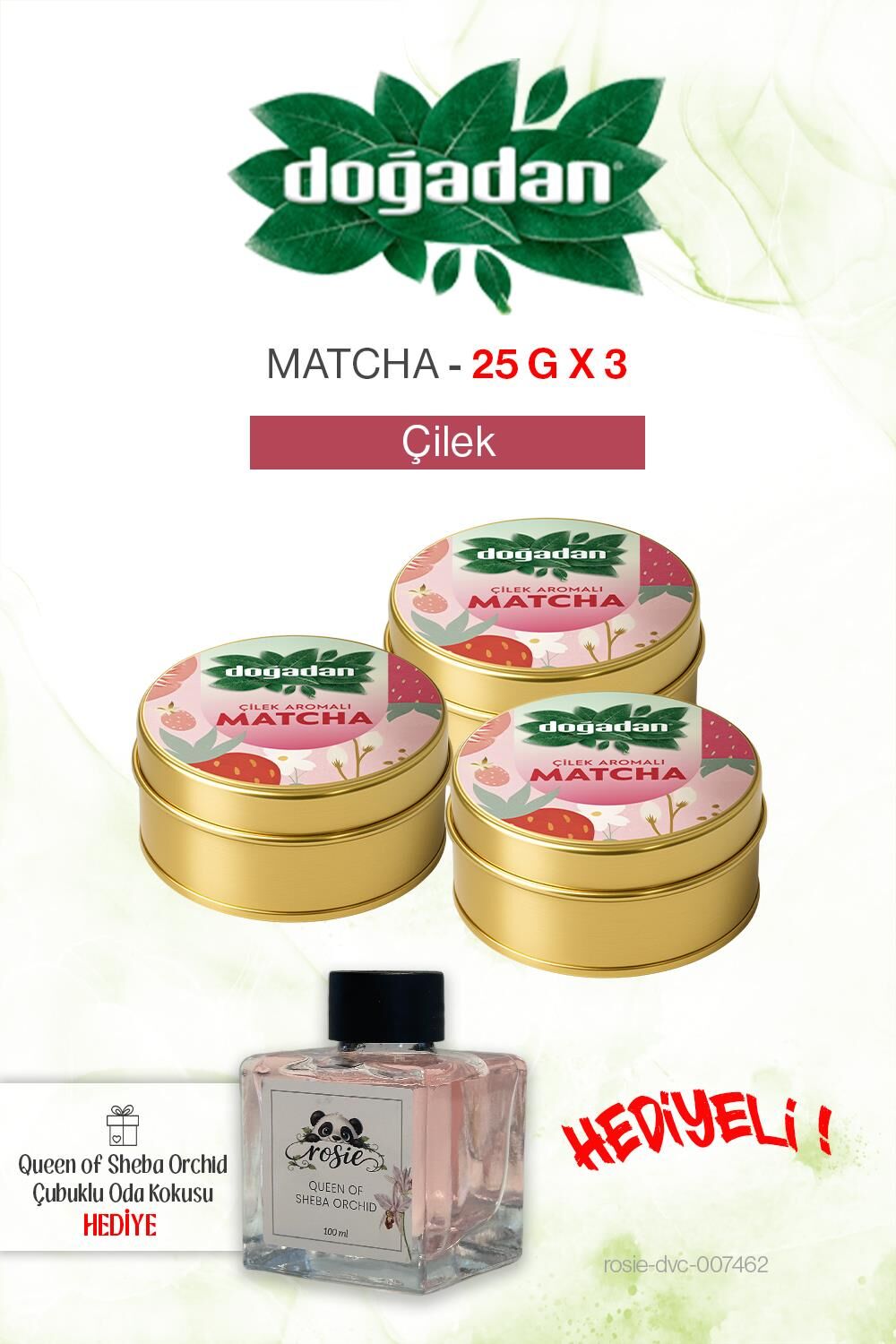 Doğadan Çilek Matcha x3 ve Oda Kokusu Orkide 100 ml