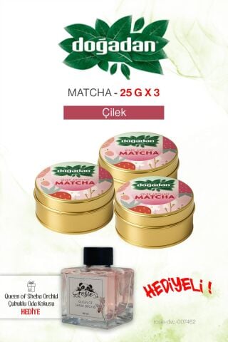 Doğadan Çilek Matcha x3 ve Oda Kokusu Orkide 100 ml