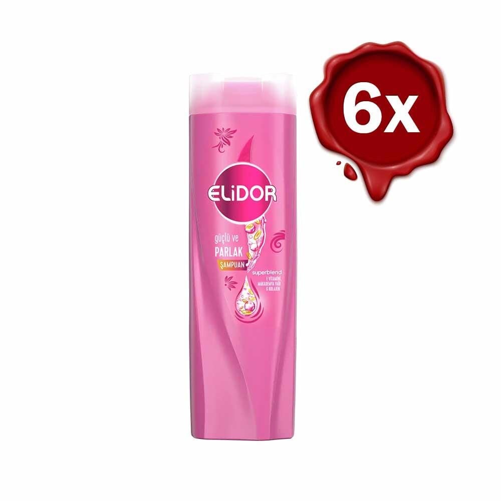 Elidor Superblend Saç Bakım Şampuanı Güçlü ve Parlak E Vitamini x 6