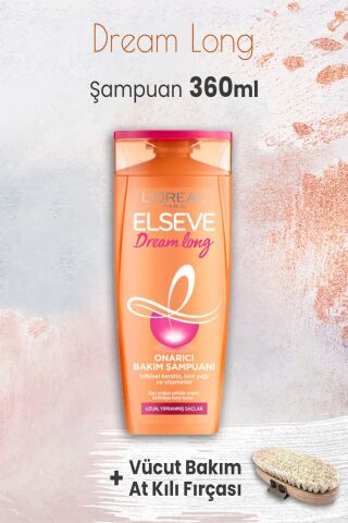 Elseve Dream Long Onarıcı Şampuan 360 ml ve Vücut Bakım At Kılı Fırçası