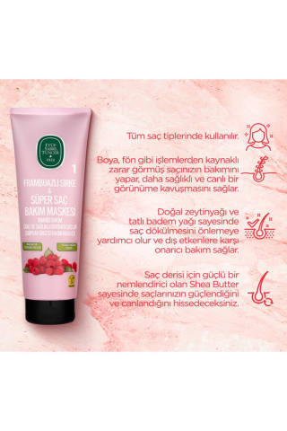 Eyüp Sabri Tuncer Frambuazlı Saç Maskesi 250 ml, Şampuan 500 ml, Saç Toniği 500 ml ve ROSIE