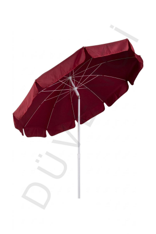 Bordo Plaj Şemsiyesi 200 cm çap /10 telli, Polyester Kumaş