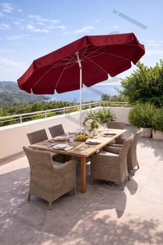 Bordo Plaj Şemsiyesi 200 cm çap /10 telli, Polyester Kumaş