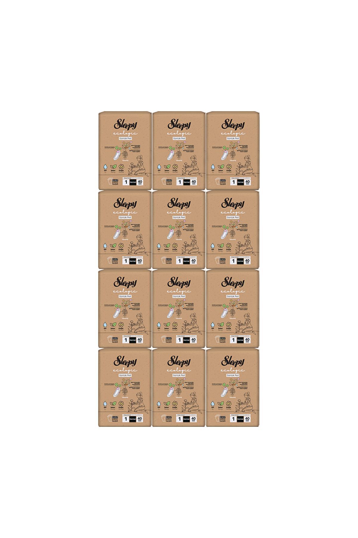 Sleepy Ecologic Premium Plus Günlük Ped Normal 12 X 40