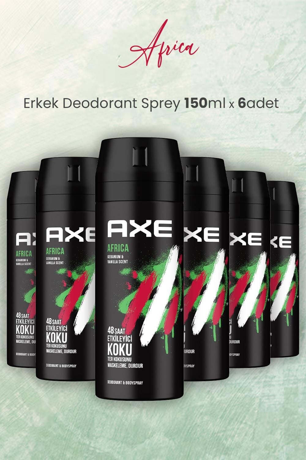 Axe Africa Erkek Deodorant Sprey 150 ml x 6 Adet