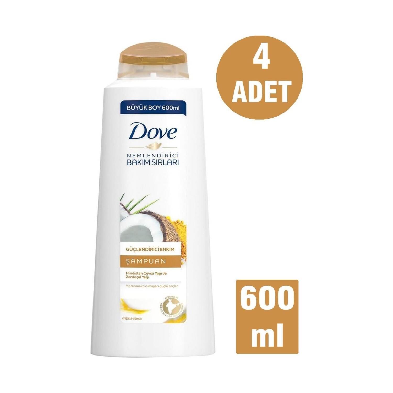 Dove Hindistan Cevizi Yağı ve Zerdeçal Yağlı Şampuan 600 ml x 4