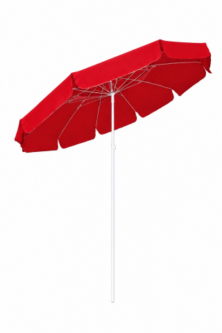 Kırmızı Plaj Şemsiyesi 200 cm çap /10 telli, Polyester Kumaş