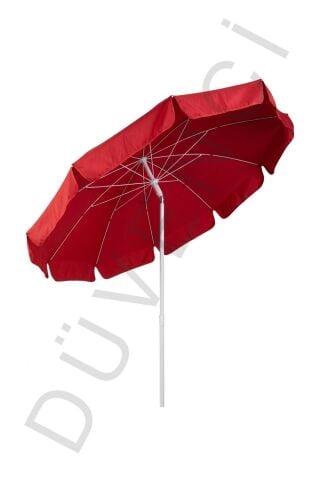 Kırmızı Plaj Şemsiyesi 200 cm çap /10 telli, Polyester Kumaş