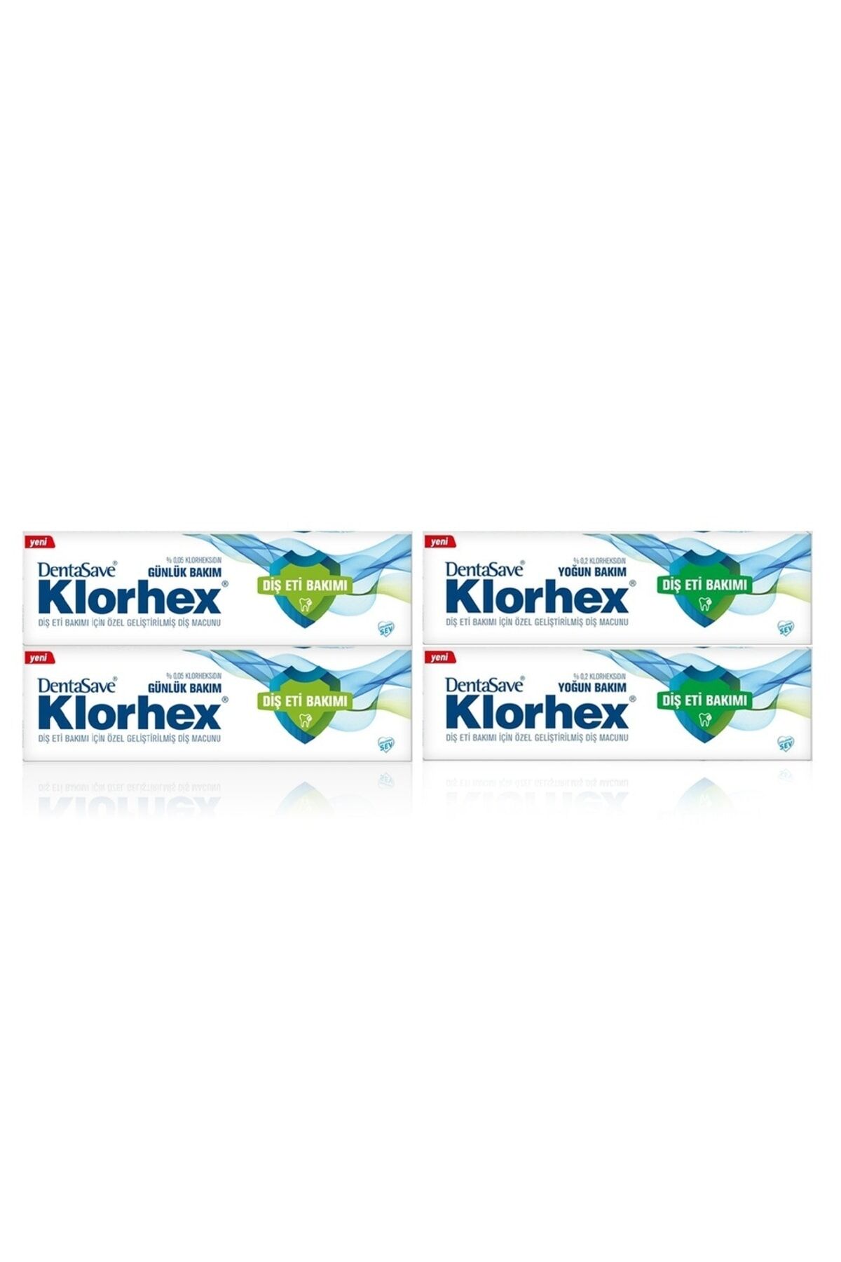 Dentasave Klorhex Diş Macunu Yoğun Bakım 75 ml x 2 ve Günlük Bakım 75 ml x 2