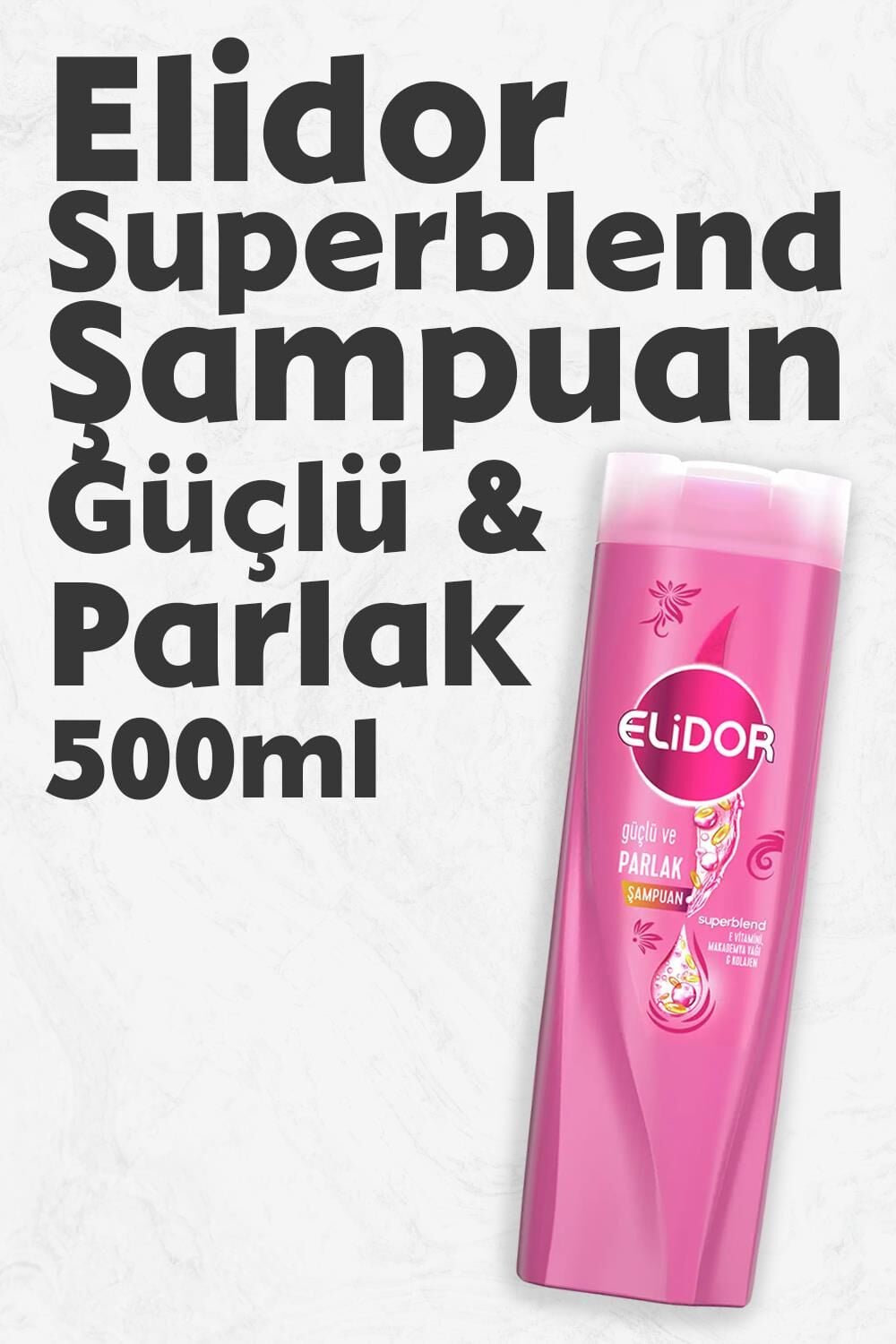 Elidor Superblend Saç Bakım Şampuanı Güçlü ve Parlak E Vitamini 500 ML