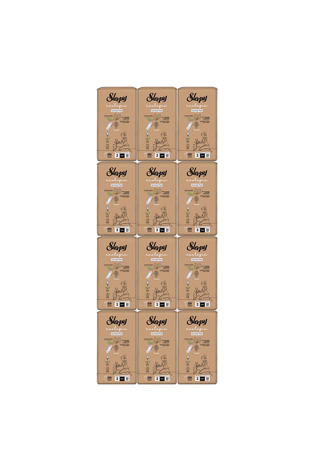 Sleepy Ecologic Premium Plus Günlük Ped Uzun 12x32li
