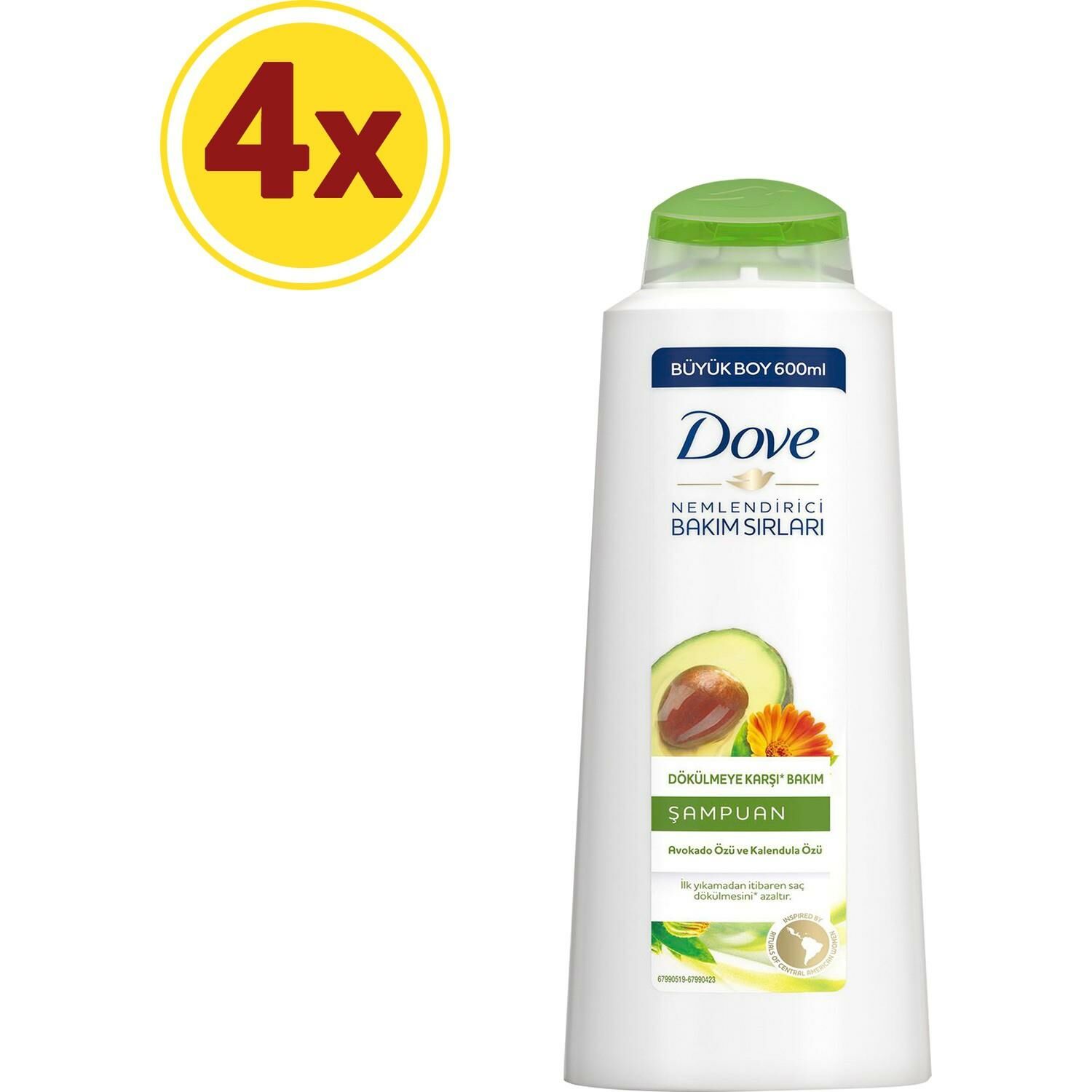 Dove Avokado ve Kalendula Özlü Şampuan 600 ML x 4