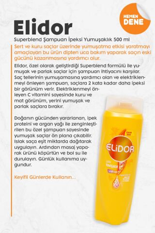 Elidor Superblend Saç Bakım Şampuanı İpeksi Yumuşaklık 500 ML