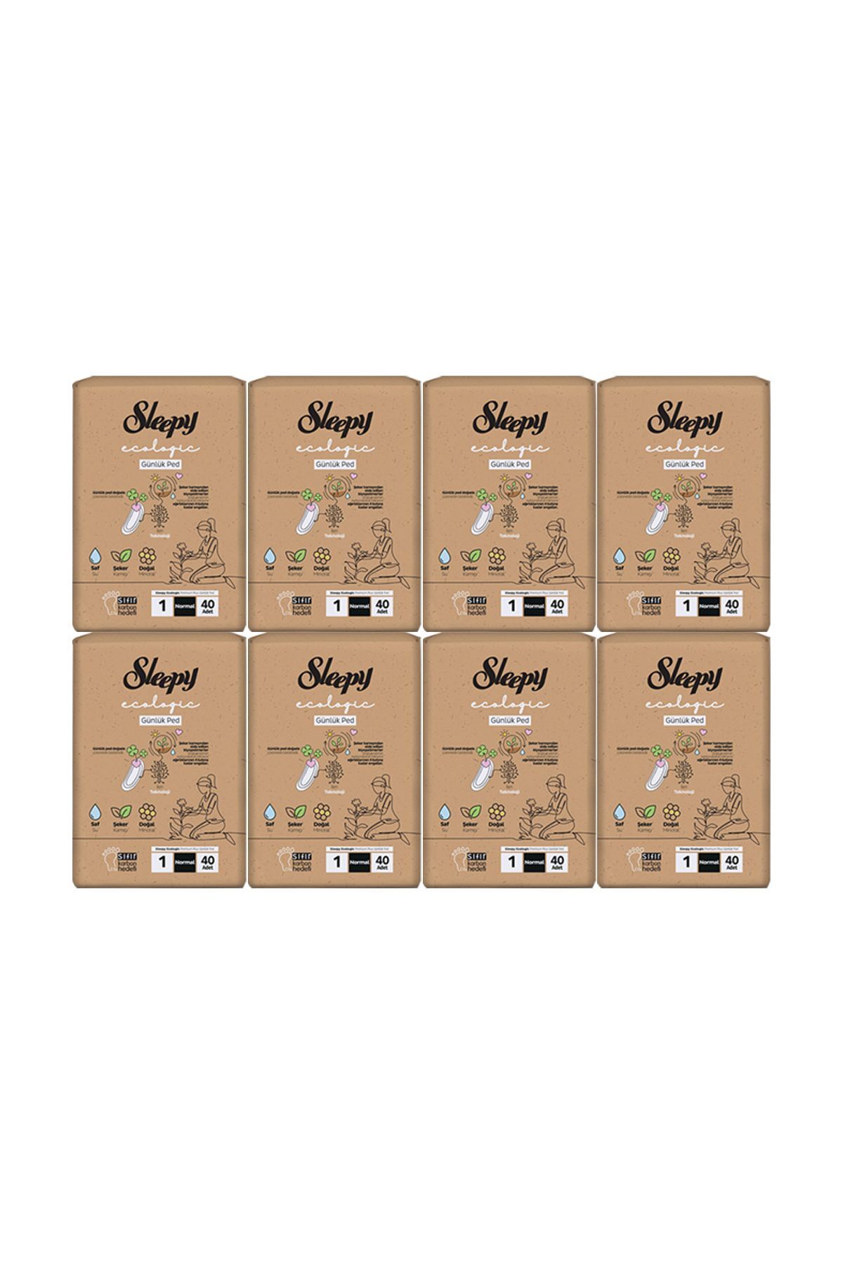 Sleepy Ecologic Premium Plus Günlük Ped Normal 40'lı (8 Paket) Ped