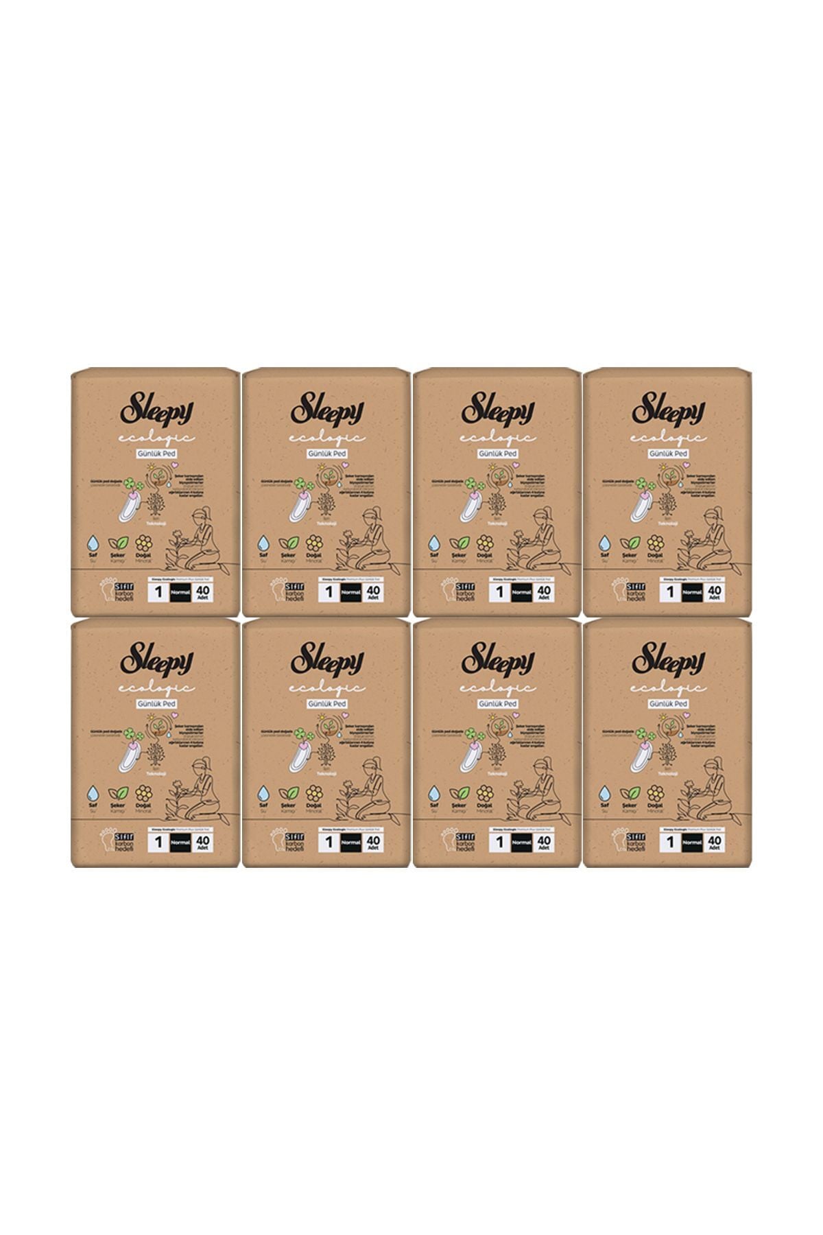Sleepy Ecologic Premium Plus Günlük Ped Normal 40'lı (8 Paket) Ped