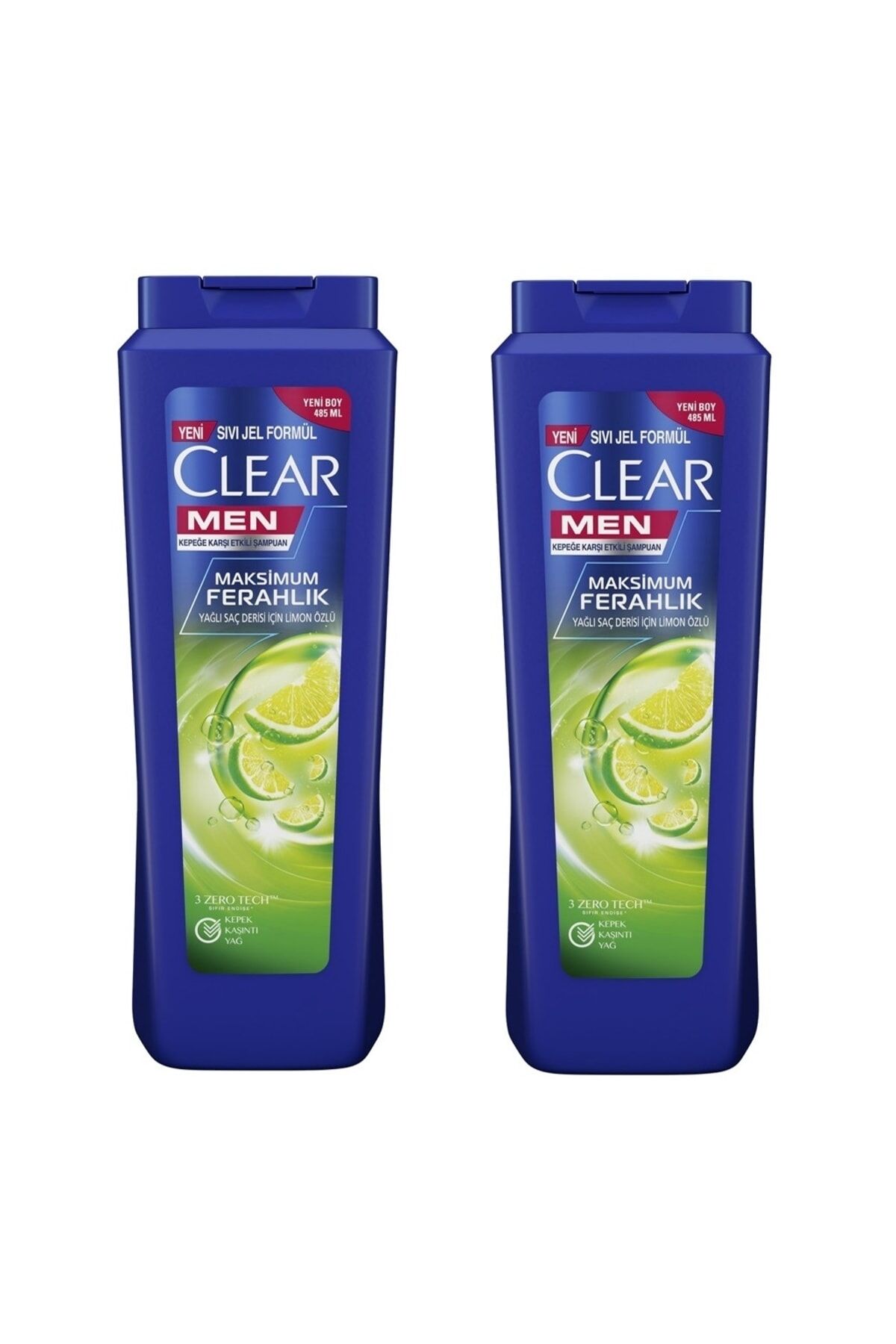 Clear Men Kepeğe Karşı Etkili Şampuan Maksimum Ferahlık Limon Özlü 485 ML x 2