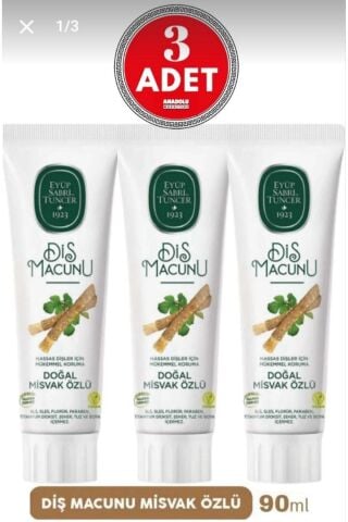 Eyüp Sabri Tuncer Diş Macunu Misvak Özlü 90 ml 3 ADET
