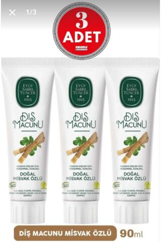 Eyüp Sabri Tuncer Diş Macunu Misvak Özlü 90 ml 3 ADET
