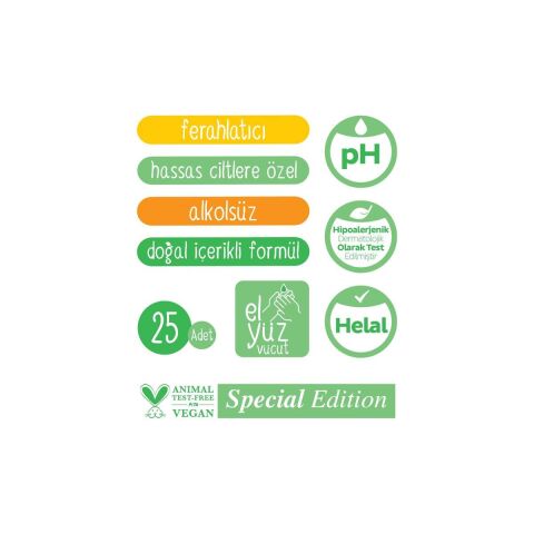 Sleepy Kişisel Bakım Havlusu Natural 25'li