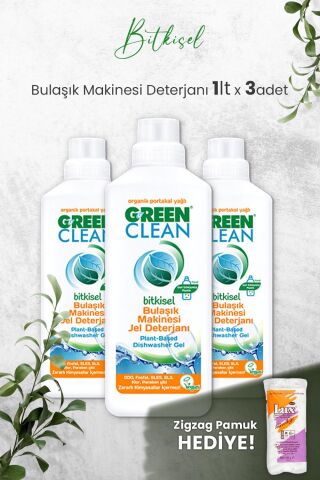 U Green Clean Bulaşık Makinesi Jel Deterjan 1 L x 3 Adet ve Hediyeli