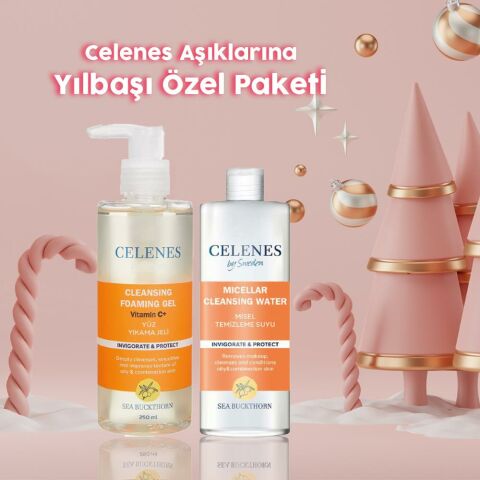 Celenes By Sweden Yılbaşı Paketi Sea Buckthorn Temizleme Jeli ve Temizleme Suyu
