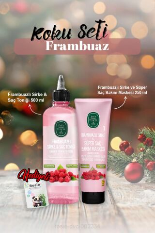 Saç Bakım Maskesi  250 ml, Tonik 500 ml Frambuaz ve Rosie Hediye