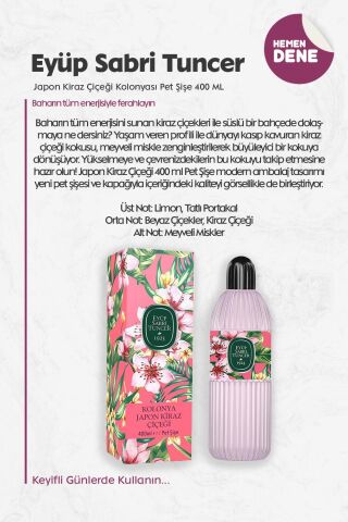 Eyüp Sabri Tuncer Japon Kiraz Çiçeği Kolonyası Pet Şişe 400 ML