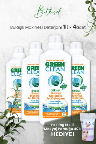U Green Clean Bulaşık Makinesi Jel Deterjan 1 L x 4 Adet ve Hediyeli