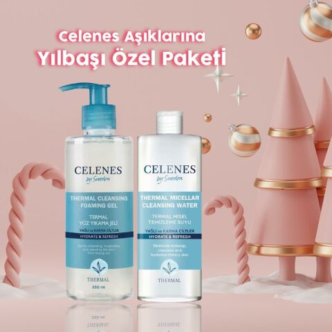 Celenes By Sweden Yılbaşı Paketi Thermal Temizleme Jeli ve Temizleme Suyu