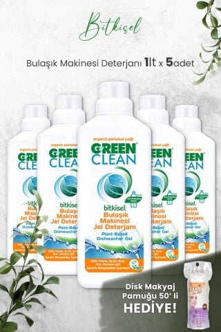 U Green Clean Bulaşık Makinesi Jel Deterjan 1 L x 5 Adet ve Hediyeli