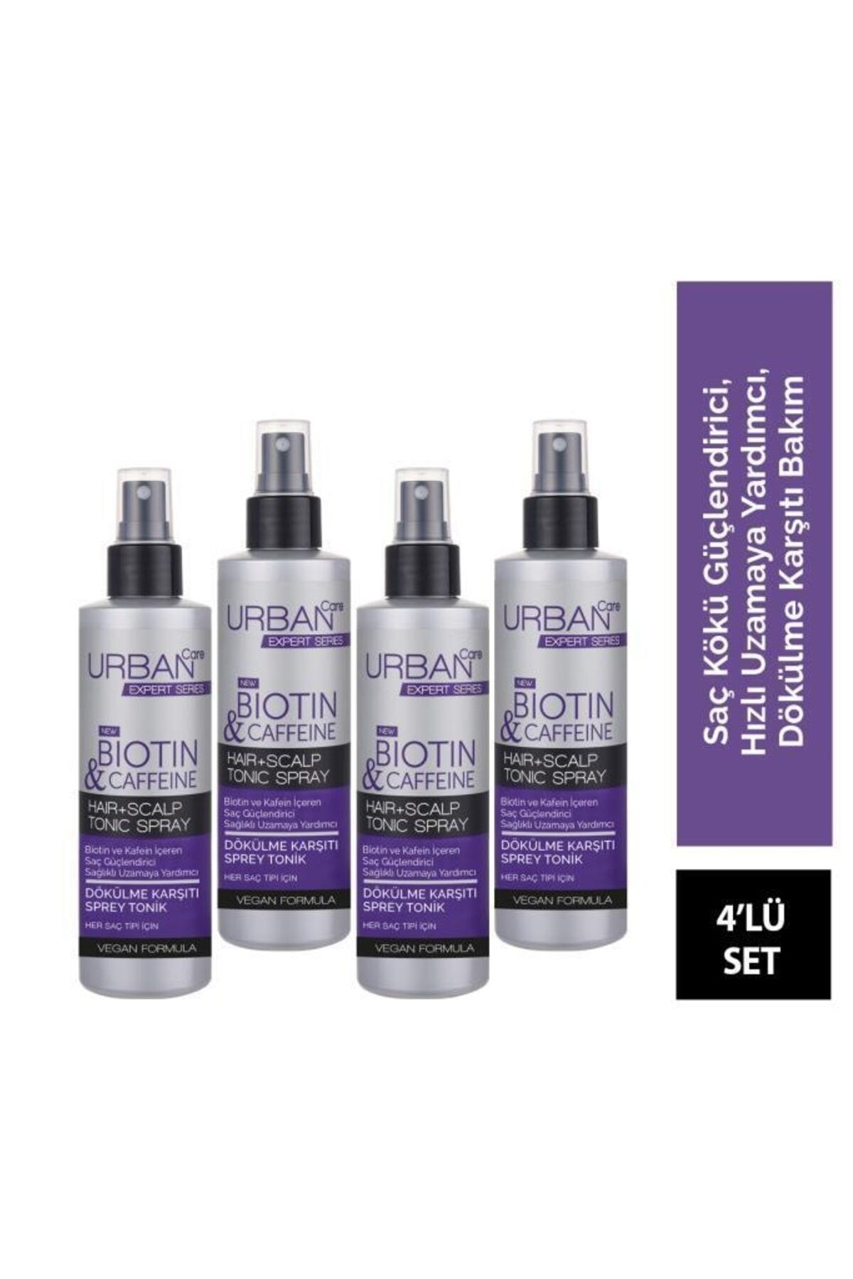 Urban Care Expert Biotin & Kafein Sprey Tonik 200 ml x 4