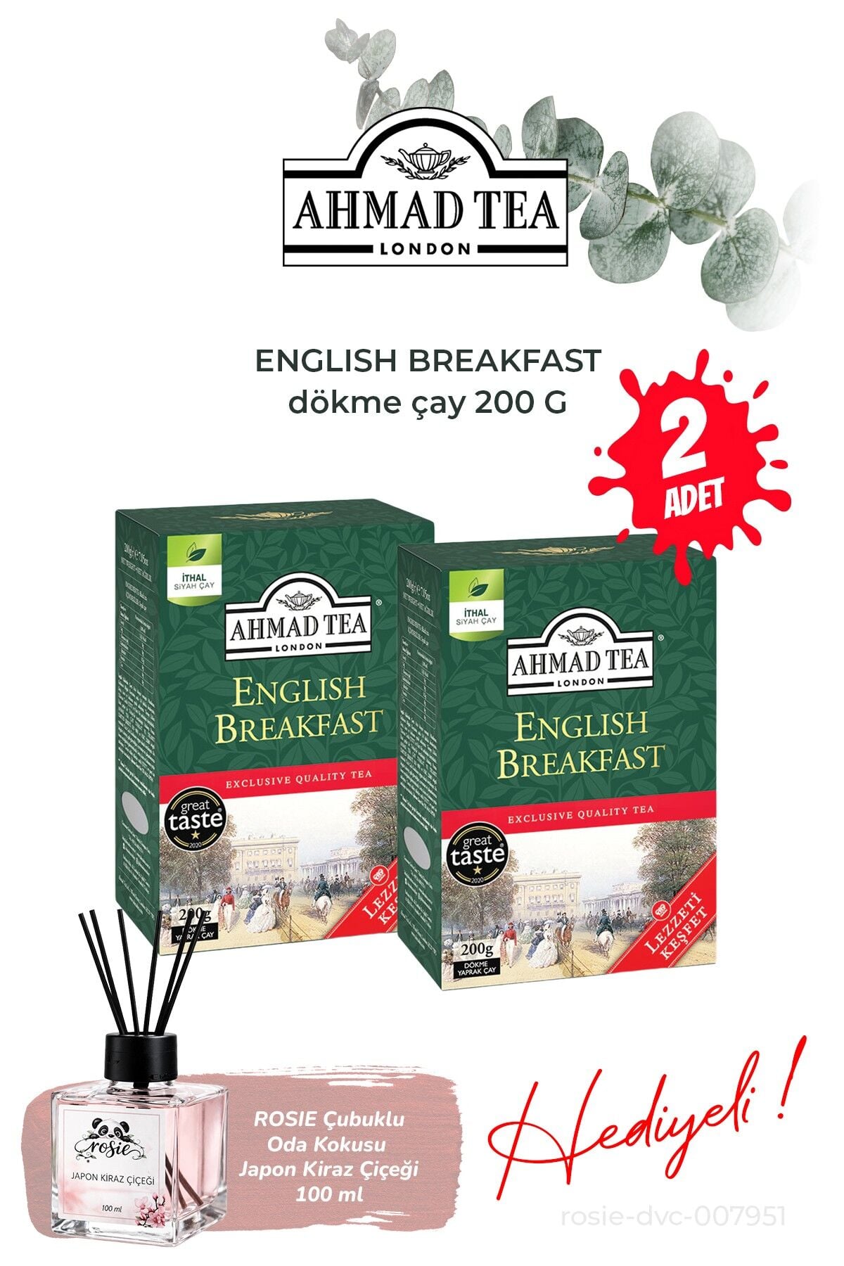 2 paket Dökme Çay English Breakfast 200 G ve Oda Kokusu