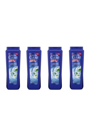 Clear Men Kepeğe Karşı Etkili Şampuan Ferahlatıcı Mentol Etkisi 485 ML x 4
