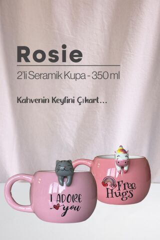 Kedi ve Unicorn Seramik Kupa 350 ml