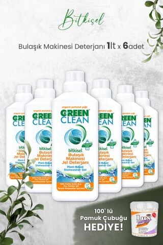 U Green Clean Bulaşık Makinesi Jel Deterjan 1 L x 6 Adet ve Hediyeli