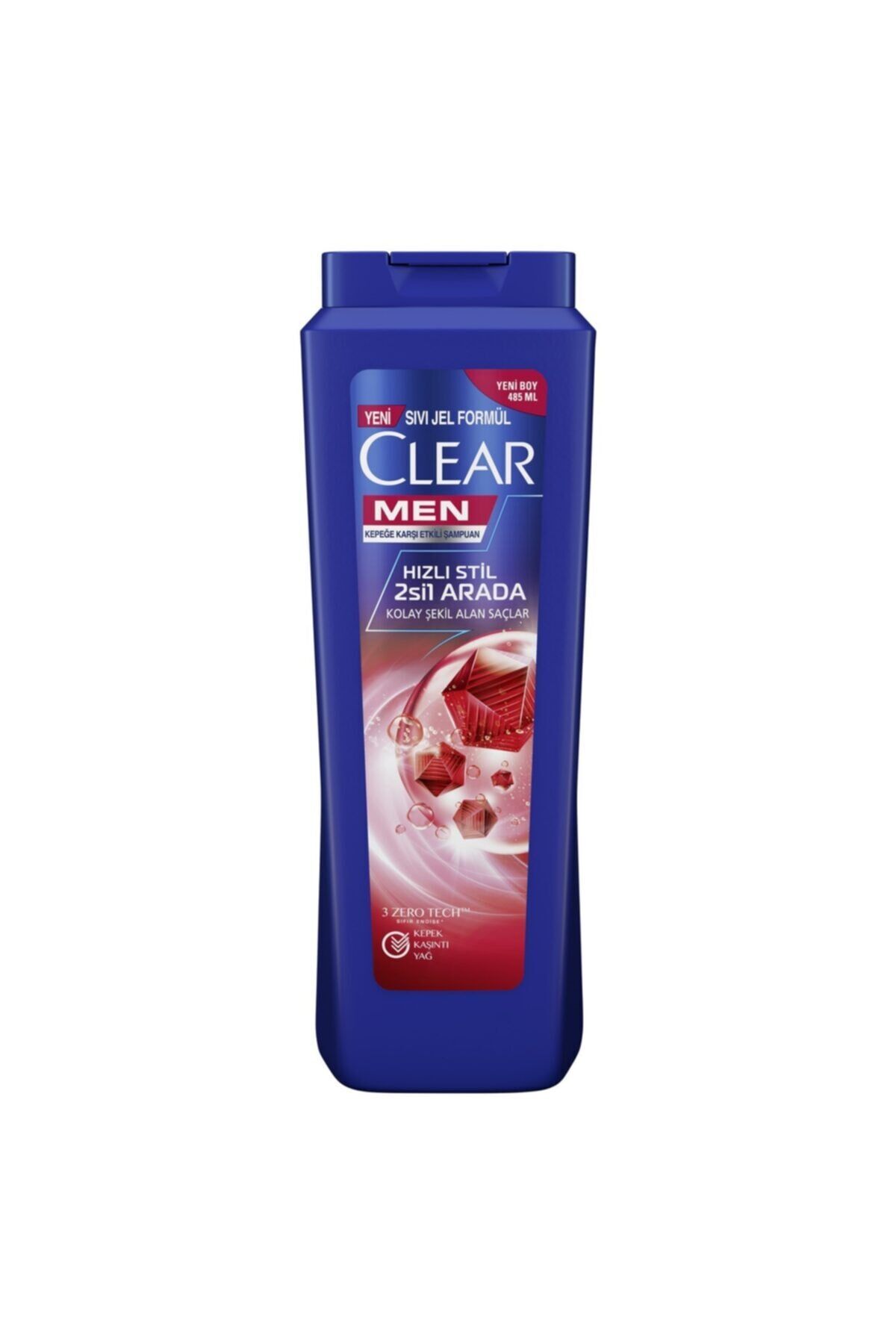 Clear Kepeğe Karşı Etkili Hızlı Stil 2'si 1 Arada Şampuan 485 ml