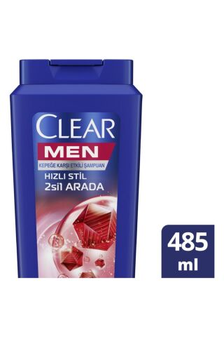 Clear Kepeğe Karşı Etkili Hızlı Stil 2'si 1 Arada Şampuan 485 ml