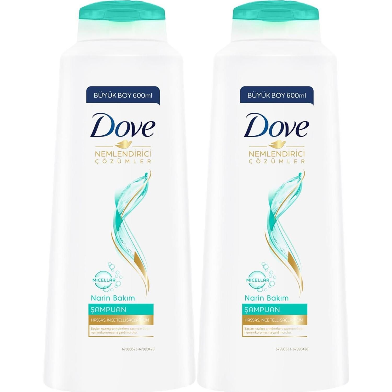 Dove Narin Bakım Şampuan 600 ML x 2 adet