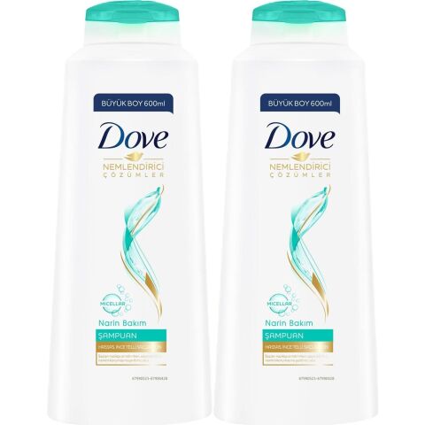 Dove Narin Bakım Şampuan 600 ML x 2 adet