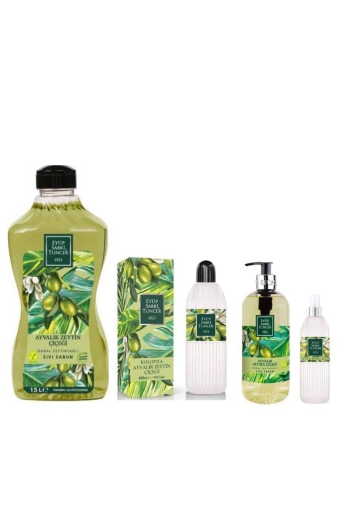 Eyüp Sabri Tuncer Ayvalık Zeytin Çiçeği Sıvı Sabun 1500 ve 500 ML, Kolonya 400 ML ve 150 ML