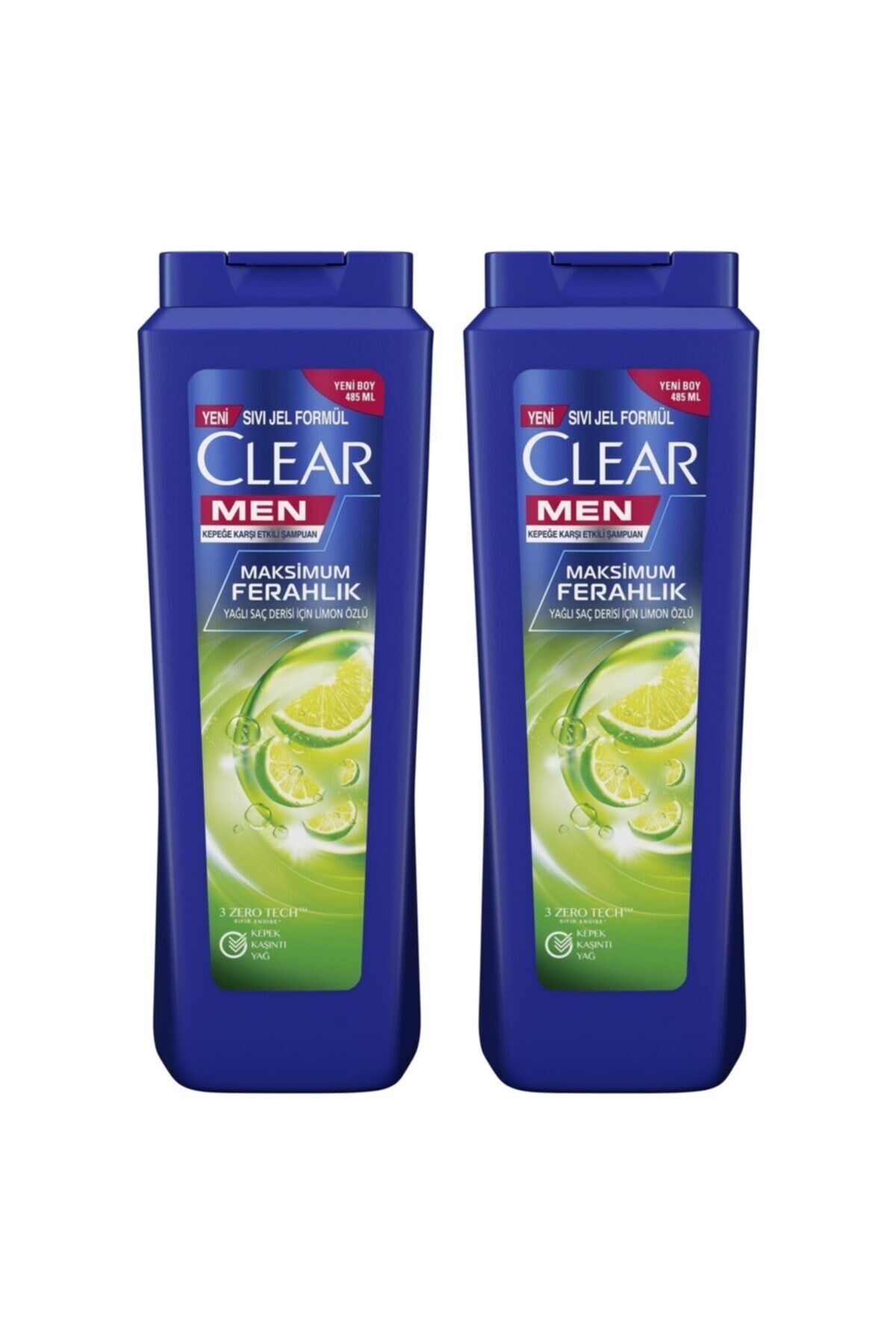 Clear Men Kepeğe Karşı Etkili Şampuan Maksimum Ferahlık Limon Özlü 485 ML x 2