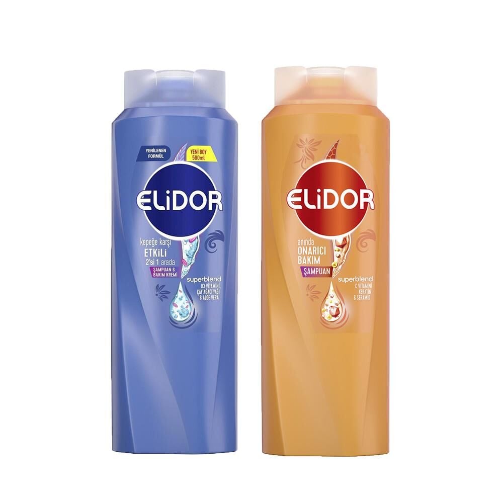 Elidor Superblend 2'si 1 Arada Şampuan ve Saç Bakım Kremi Kepeğe Karşı ve Şampuan Anında Onarıcı Bakım