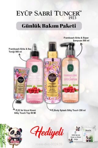Şampuan ve Tonik Frambuazlı,Vücut Spreyi Splash Silky Touch ve Kremi ve Rosie