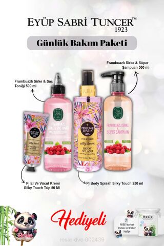 Şampuan ve Tonik Frambuazlı,Vücut Spreyi Splash Silky Touch ve Kremi ve Rosie