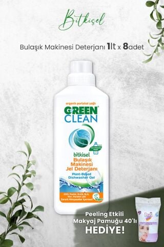 U Green Clean Bulaşık Makinesi Jel Deterjan 1 L x 8 Adet ve Hediyeli