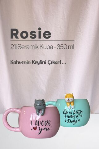 Köpek ve Kedi Seramik Kupa 350 ml