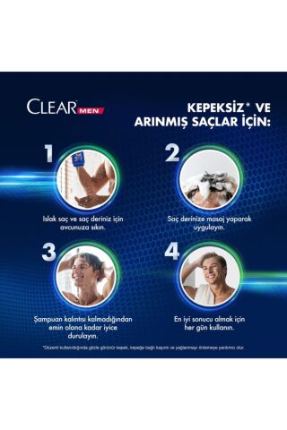 Clear Men Kepeğe Karşı Etkili Şampuan Ferahlatıcı Mentol Etkisi 485 ML