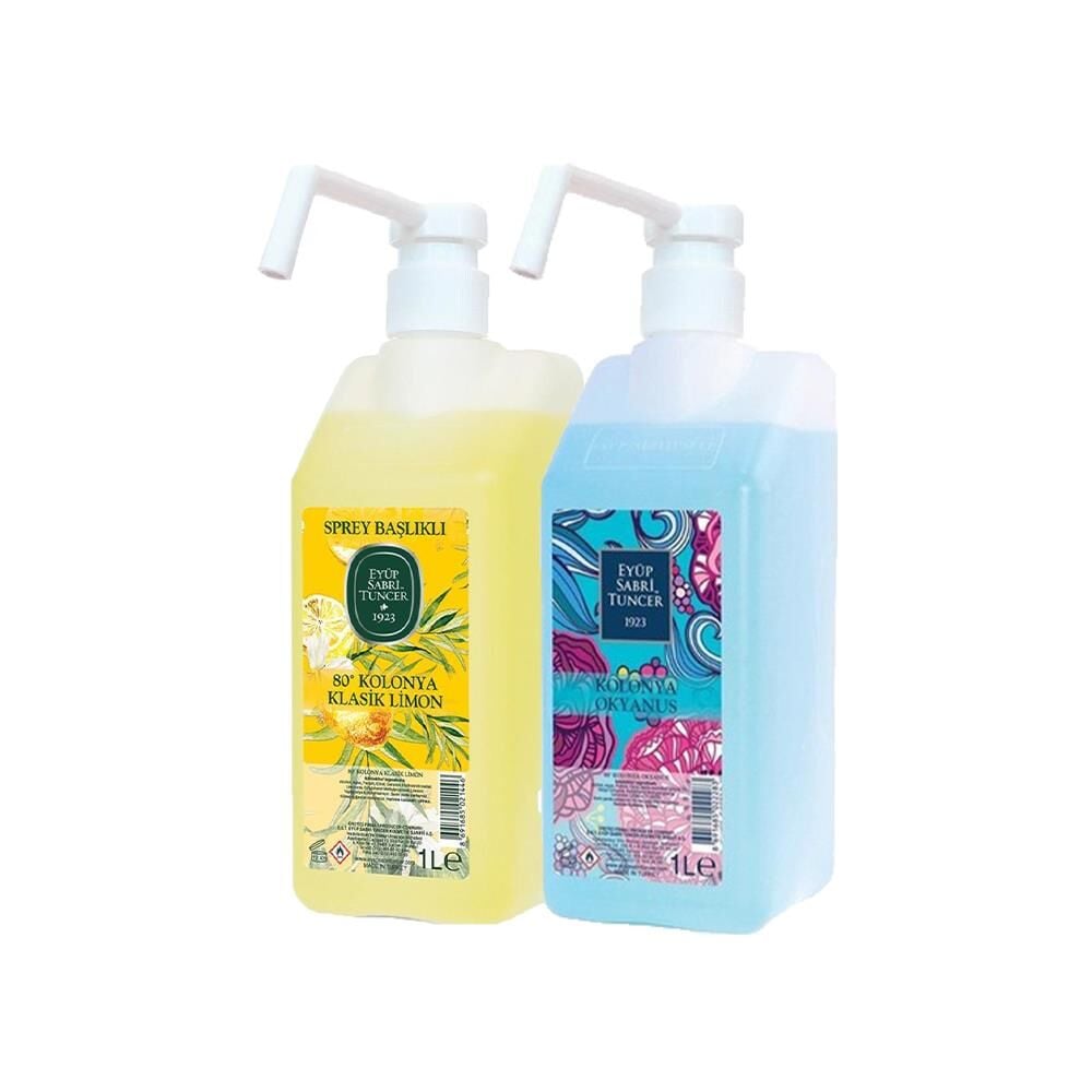 Eyüp Sabri Tuncer Kolonya Sprey Başlıklı 1 lt Okyanus ve Klasik Limon