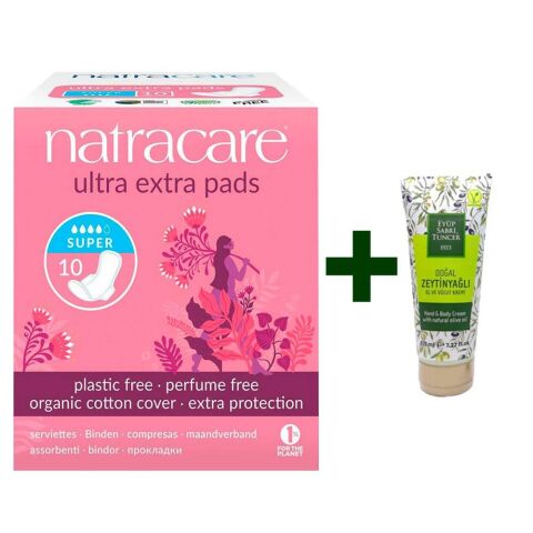 Natracare Ultra Ekstra Ped Super 10 Adet + Krem Hediyeli